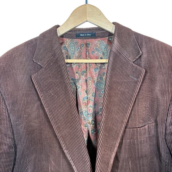 Vintage Ralph Lauren Corduroy Jacket Smoking Academic Dark Brown 44 - Picture 3 of 9